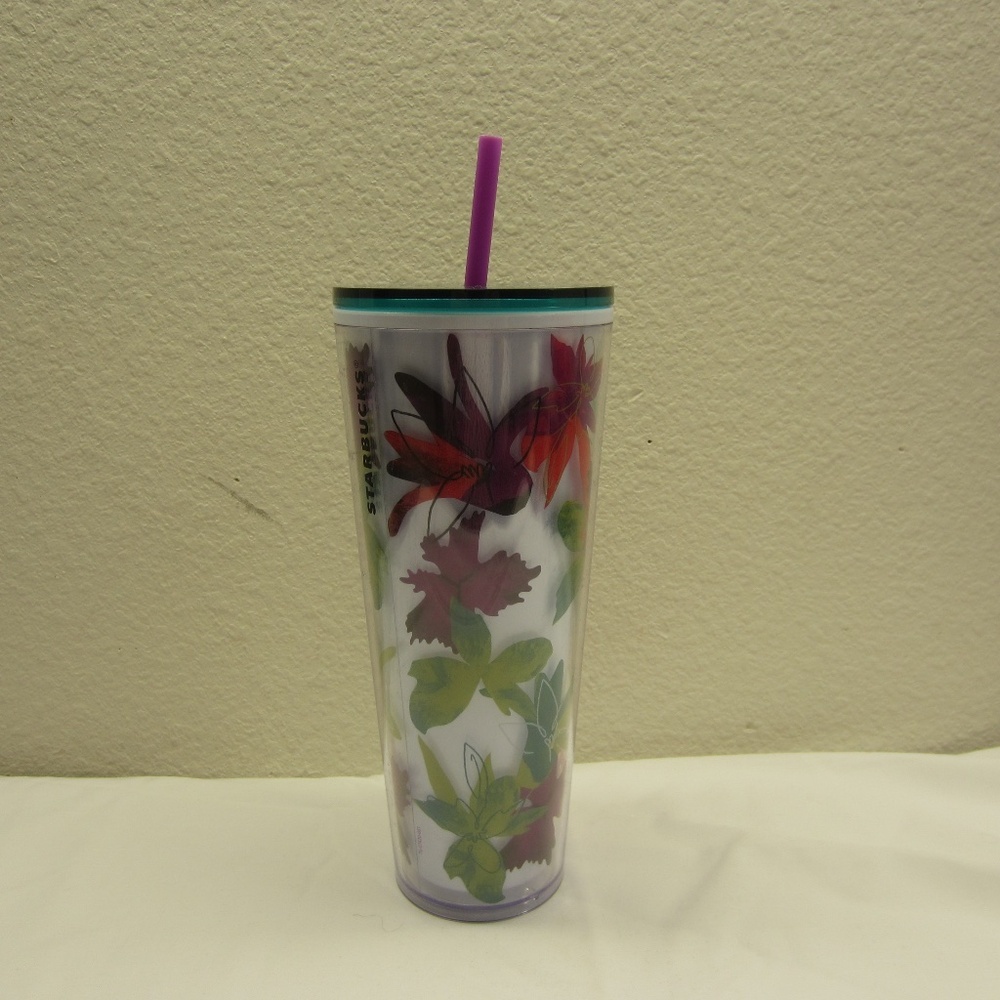 Starbucks 2022‎ Spring Flower Floral 24 OZ Venti Tumbler Multicolor w/straw